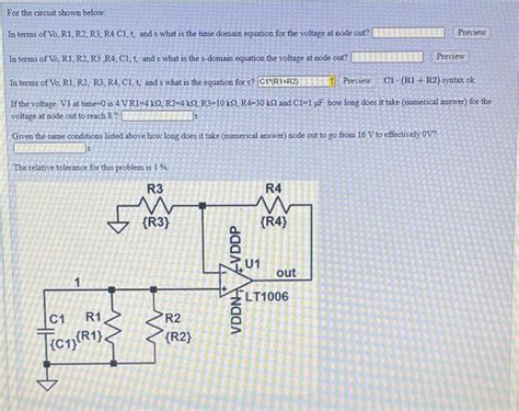 Solved For The Circuit Shown Below In Terms Of Vo R1 R2 Chegg