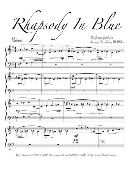 Rhapsody In Blue By George Gershwin Easy Piano Digital Sheet Music