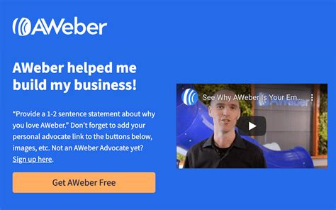 Aweber Advocate Landing Page Templates Aweber