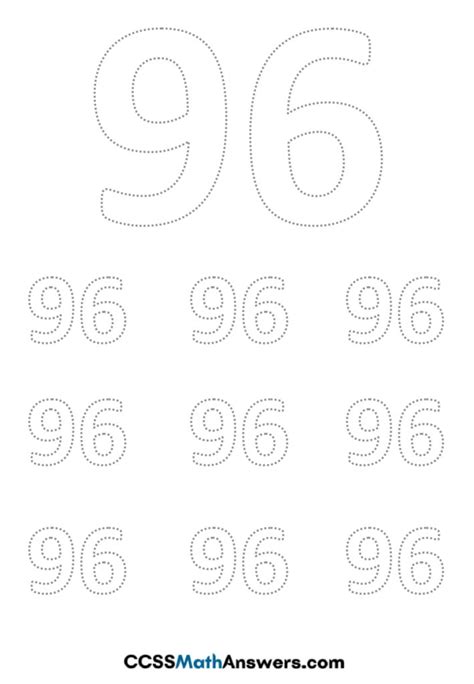 Worksheet on Number 96 | Number 96 Handwriting, Tracing, Activities ...