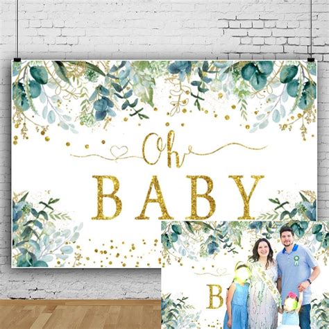 Buy Oh Baby Backdrop For Baby Shower X Ft Greenery Baby Shower