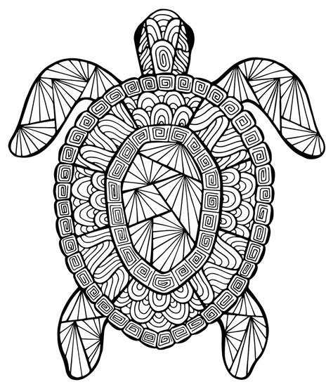 Coloriage Gratuits Beau Stock Tortue Coloriages D Animaux Mandalas Zen