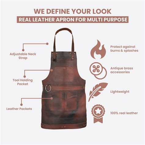 Dark Brown Full Grain Leather Apron Butcher Apron Cook Apron Etsy