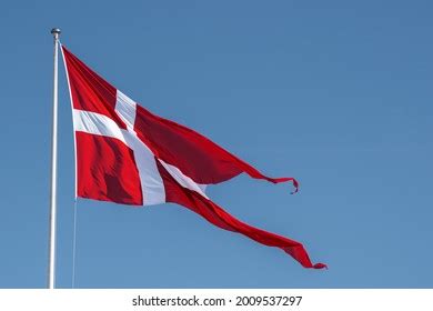 D Nische Flagge Auch Dannebrog Kopenhagen Stockfoto