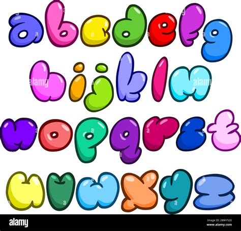 Comic Bubble Shaped Lower Case Alphabet Set Stock Vector Image And Art Alamy