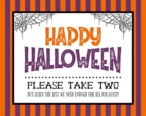 Best Free Printable Halloween Please Take One Sign Pdf For Free At