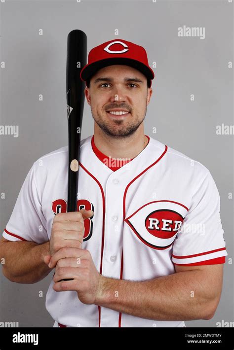 Cincinnati Reds Outfielder Adam Duvall Poses For A Picture During The Team S Photo Day At The