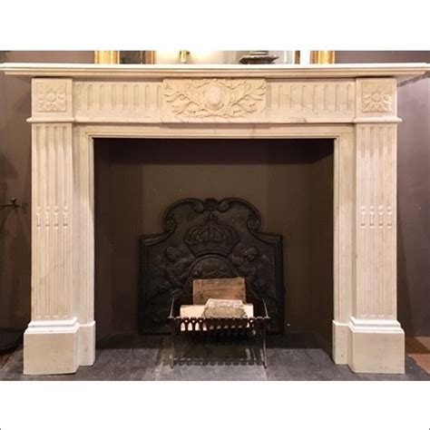 White Carrara marble Louis XVI fireplace - Piet Jonker