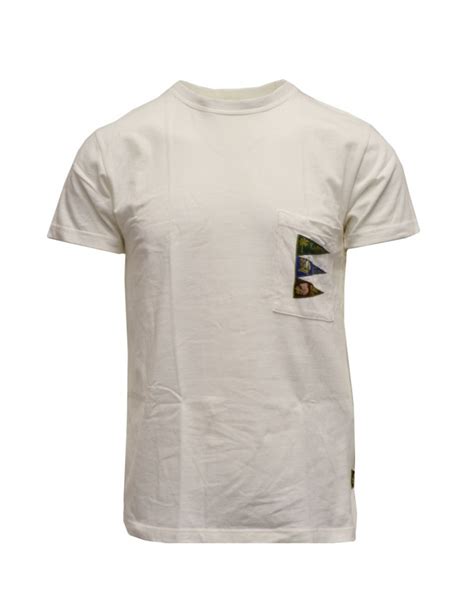 Kapital White T Shirt For Man With Pocket With Flags