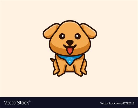 Cute dog logo template design Royalty Free Vector Image