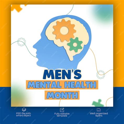 Premium Psd Men Mental Health Awareness Month Social Media Template