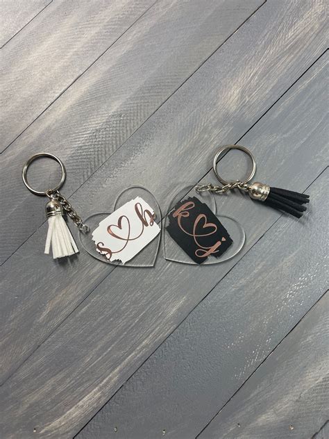 Acrylic Heart Keychain Heart Keychain Keychain Design Wedding Keychain