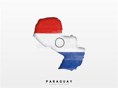 Paraguay Detailed Map with Flag of Country. Painted in Watercolor Paint ...