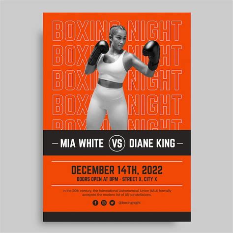 Conception de modèle d affiche de boxe Vecteur Gratuite