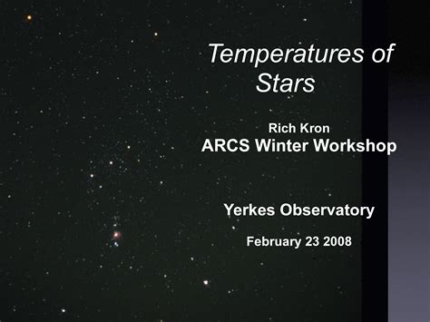 Star Color Temperature Chart