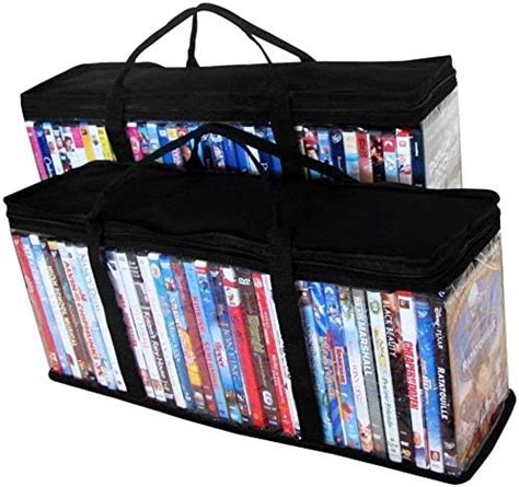 Amazon.com: ALLmuis DVD Storage Organizer - Classic Set Of 2 Storage Bags With Room For 40 DVDs ...