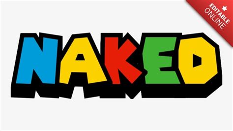 Naked Super Mario Text Effect Generator