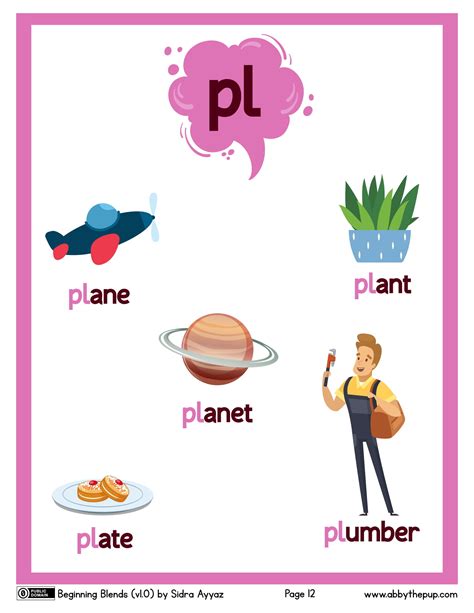 Beginning Blend Pl Flashcard Free Printable Papercraft Templates