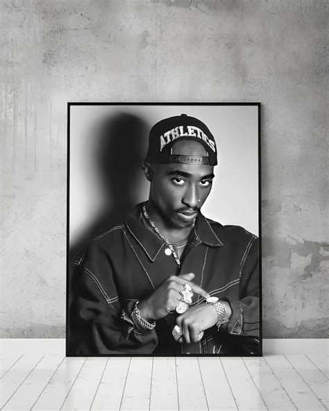 Tupac Shakur Poster Music Classroom Decor Black And White Tupac