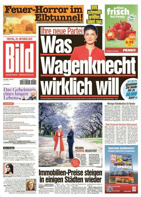 Newspaper Bild Germany Newspapers In Germany Friday S Edition