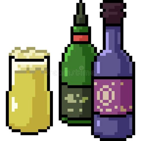 Vector Beer Icon Pixel Art Set On White Background Stock Vector