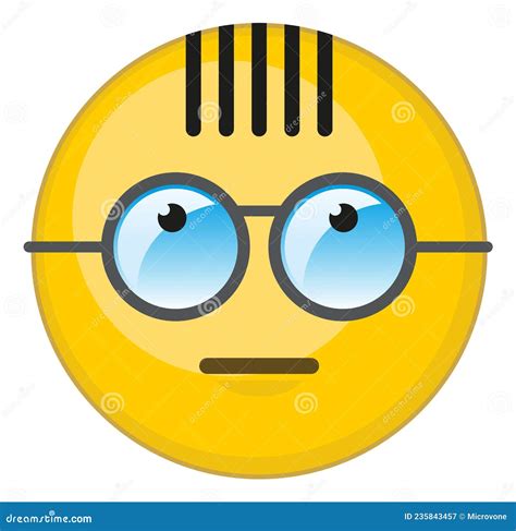 Nerd Emoticon Cartoon Vector 19160235