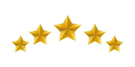 Golden Five Star Rating Illustration Template Vector Vector