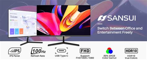 Amazon Sansui Monitor Inch Hz Ips Usb Type C Fhd P