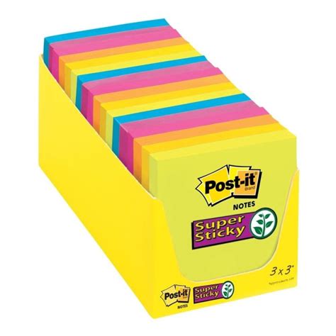 Notas Adhesivas 3m Post It Super Sticky Varios Colores 1 Pza Walmart