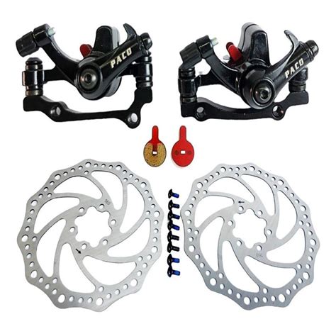 Kit Freio Disco Aco Bike Mecanico Pincas Rotor 160 Paco Shopee Brasil