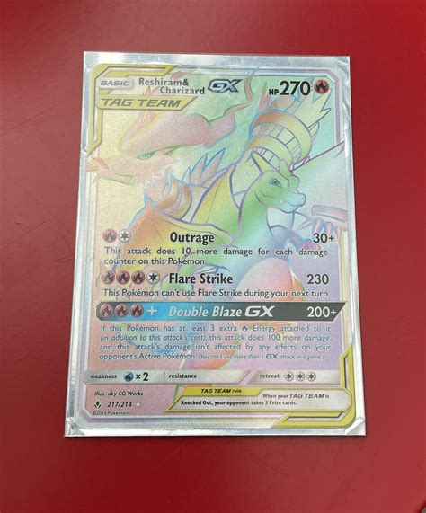 Mavin Reshiram And Charizard Gx Rainbow Rare