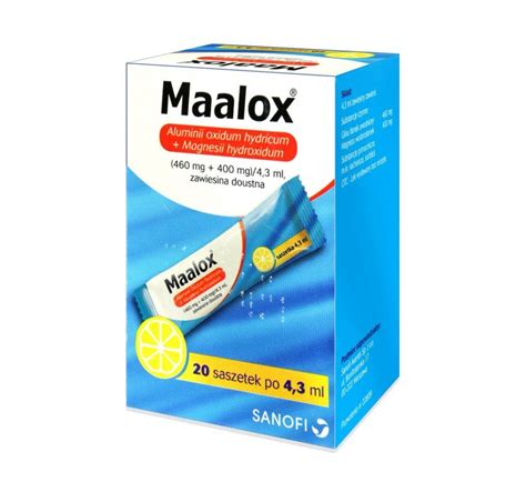 Maalox saszetki 20 saszetek - Wrzody żołądka, zgaga, refluks - Układ ...