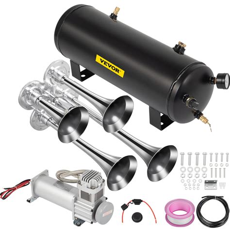 Vevor Train Horns Kit150db 26 Gal Train Air Horn Kit 12v 200psi