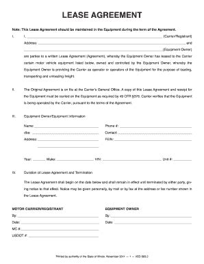 Printable Vehicle Lease Agreement Forms And Templates Fillable