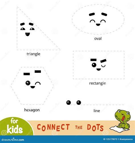 Connect the Dots, Education Game for Children. Geometric Shapes Stock Vector - Illustration of ...