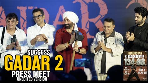 UNCUT GADAR 2 Success PRESS MEET Without Ameesha Patel Sunny Deol