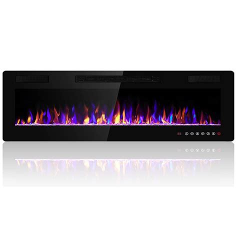 Electactic 60 inches Flame Electric Fireplace Heater, Recessed and Wall ...