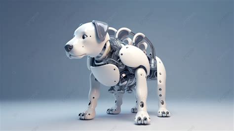 Ai Futuristik Dan Pendamping Robot Anjing Dalam Render 3d Humanoid