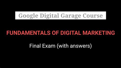 Google Digital Garage Course FUNDAMENTALS OF DIGITAL MARKETING