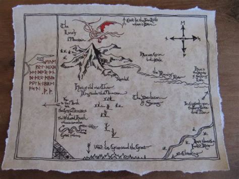 Tolkien Map Middle Earth Map The Hobbitthorins Map Map Etsy Middle