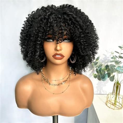 Fancy Hair Short Kinky Curly Wigs Ombre Burgundy Side Part Afro Wigs For Black