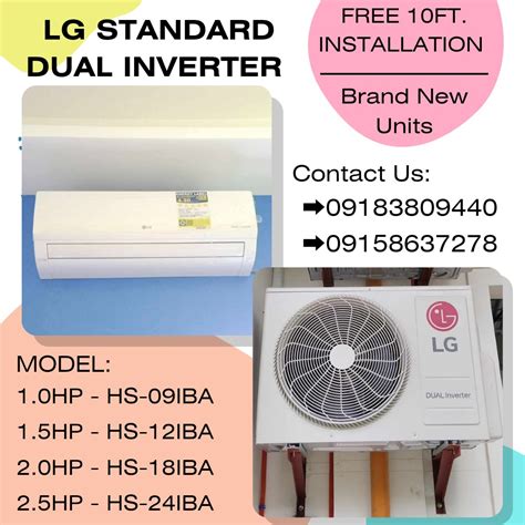 Lg Standard Dual Inverter Split Type Aircon Tv And Home Appliances Air Conditioning And Heating