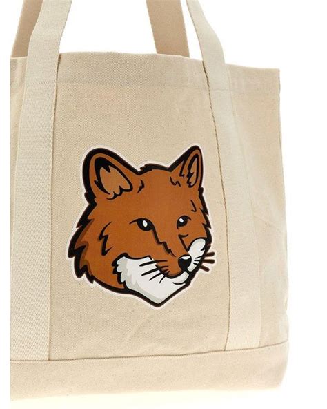 Maison Kitsuné Fox Head Tote Bag in Natural Lyst