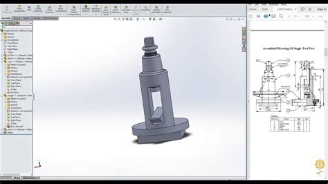 Assembly Of Single Tool Post In SolidWorks 31 PCE Prof Binsu Babu