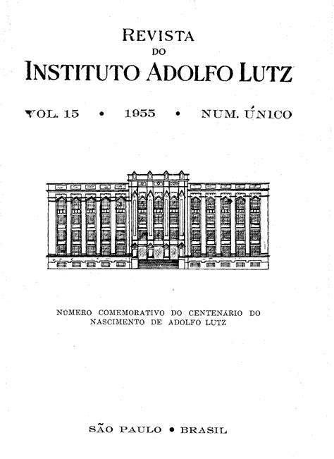 Adolfo Lutz Revista Do Instituto Adolfo Lutz