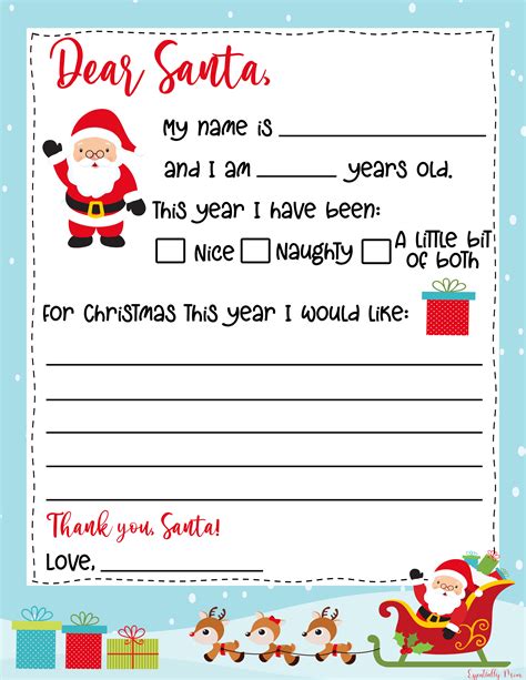 Free Dear Santa Letter Printable Letter Santa Free Printable Free