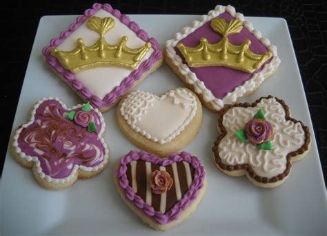 Vintage Inspired Sugar Cookies Brown Ivory And Fuchsia