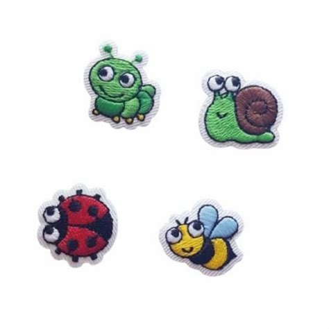 Patch Ecusson Thermocollant Lot De Coccinelle Escargot Abeille