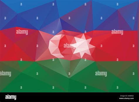 Azerbaijan Flag Triangular Polygonal Pattern Stock Vector Image And Art