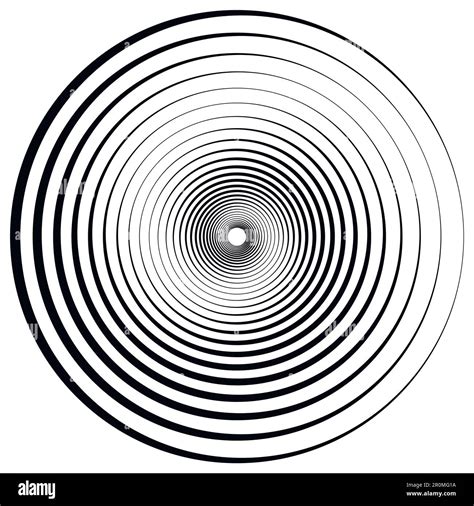 Abstract Geometric Spiral Ripples With Circular Concentric Lines